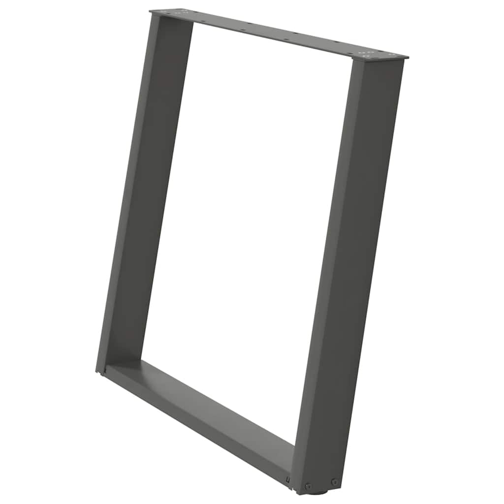 vidaXL Dining Table Legs U-Shaped 2 pcs Anthracite 100x(72-73) cm Steel