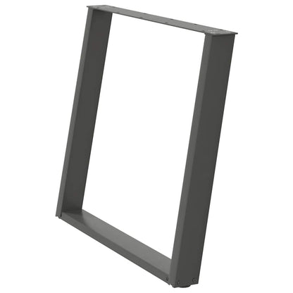 vidaXL Dining Table Legs U-Shaped 2 pcs Anthracite 100x(72-73) cm Steel