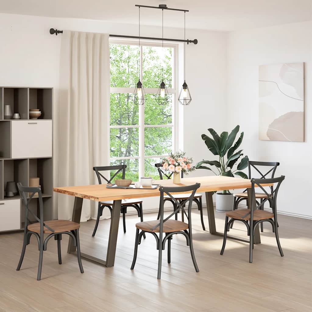 vidaXL Dining Table Legs U-Shaped 2 pcs Natural Steel 100x(72-73) cm Steel