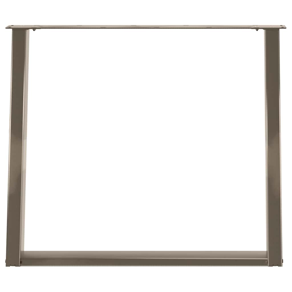 vidaXL Dining Table Legs U-Shaped 2 pcs Natural Steel 100x(72-73) cm Steel