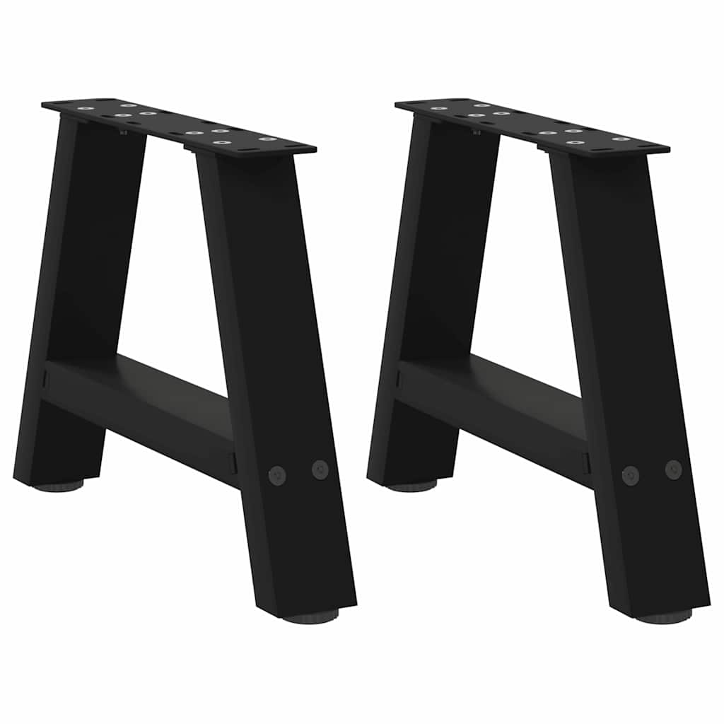 vidaXL Coffee Table Legs A-Shaped 2 pcs Black 50x(30-31) cm Steel