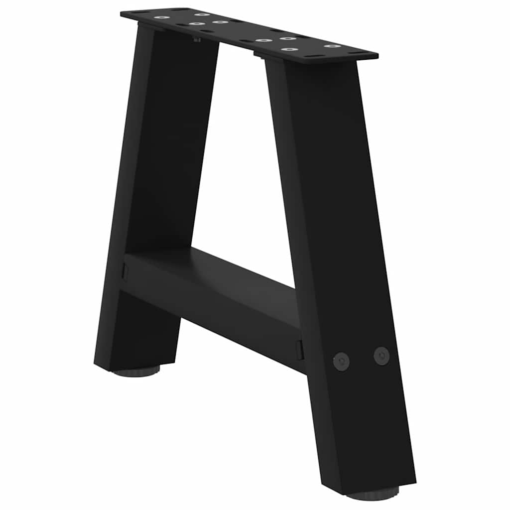 vidaXL Coffee Table Legs A-Shaped 2 pcs Black 50x(30-31) cm Steel