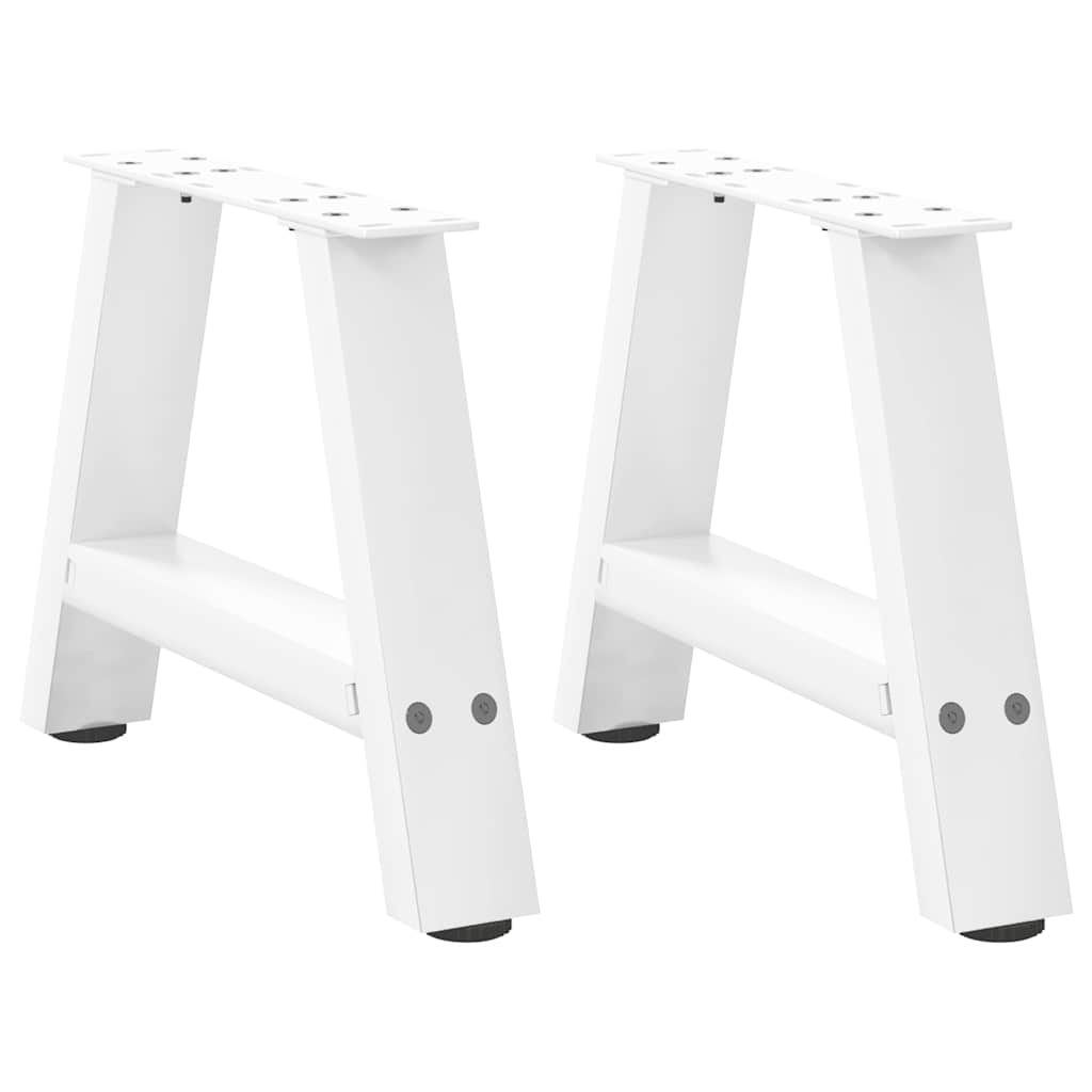vidaXL Coffee Table Legs A-Shaped 2 pcs White 50x(30-31) cm Steel