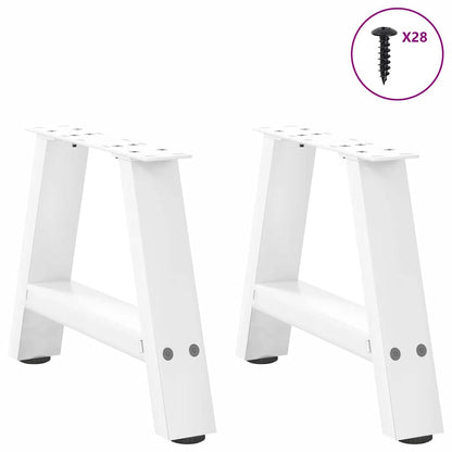 vidaXL Coffee Table Legs A-Shaped 2 pcs White 50x(30-31) cm Steel