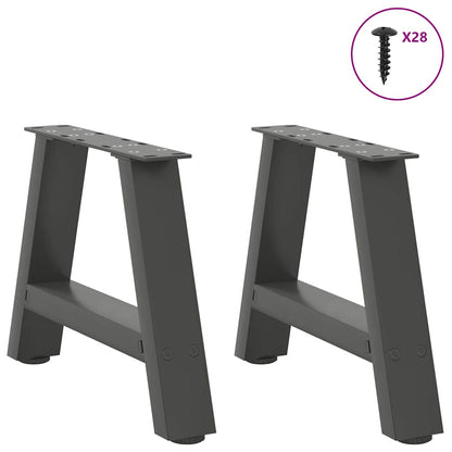 vidaXL Coffee Table Legs A-Shaped 2 pcs Anthracite 50x(30-31) cm Steel