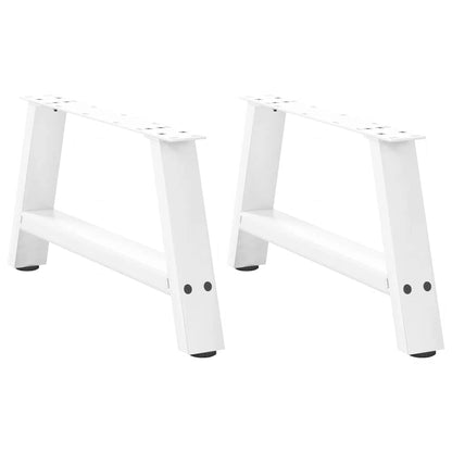 vidaXL Coffee Table Legs A-Shaped 2 pcs White 60x(30-31) cm Steel