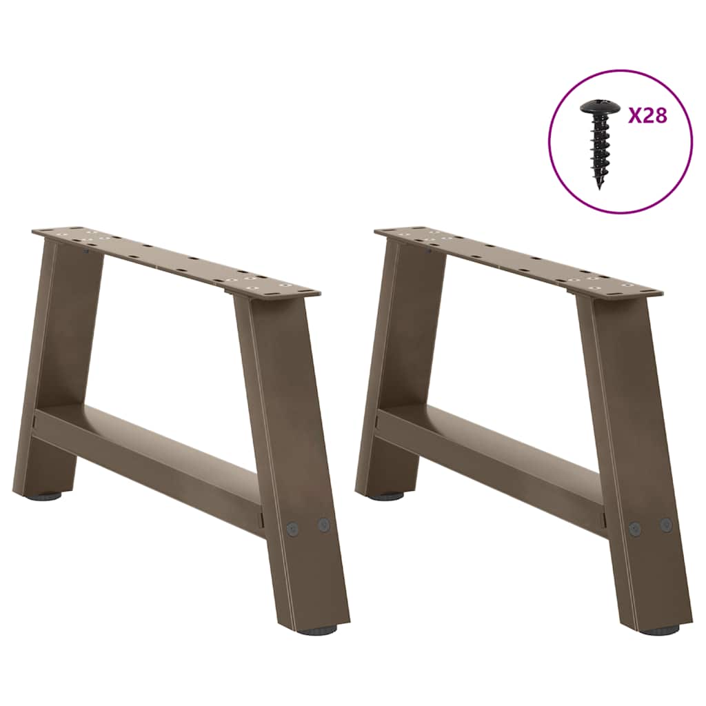 vidaXL Coffee Table Legs A-Shaped 2 pcs 60x(30-31) cm Steel