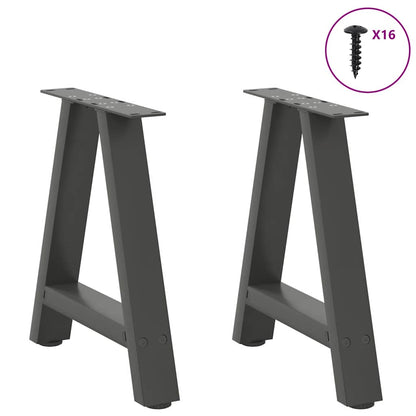 vidaXL Coffee Table Legs A-Shaped 2 pcs Anthracite 38x(42-43) cm Steel