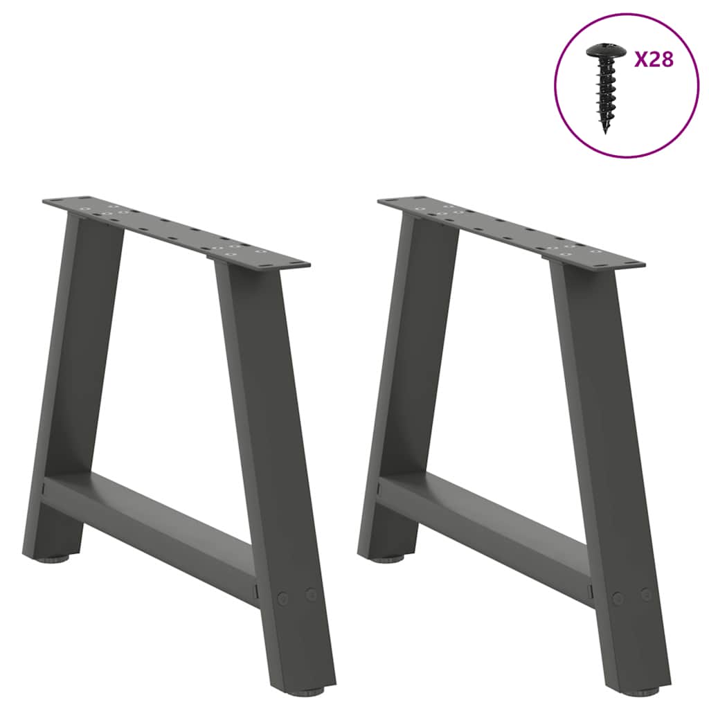 vidaXL Coffee Table Legs A-Shaped 2 pcs Anthracite 60x(42-43) cm Steel