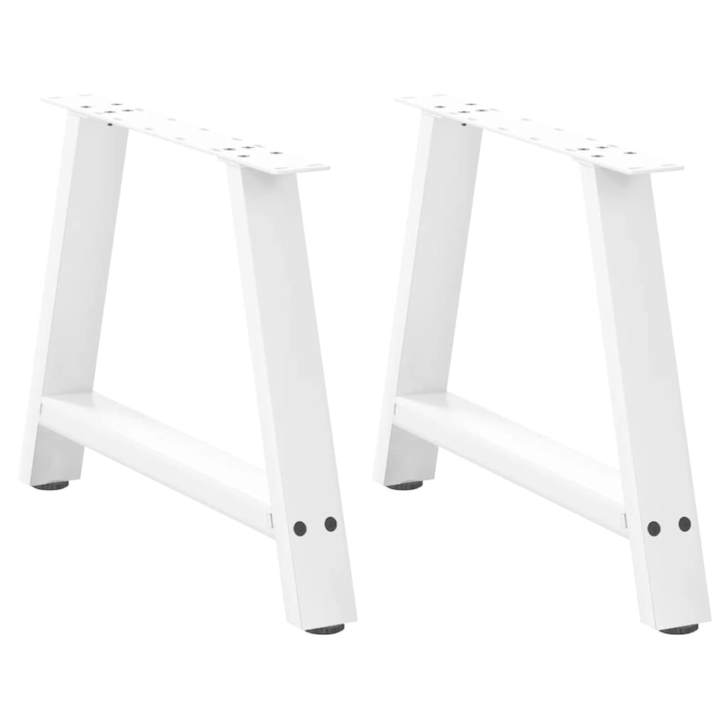 vidaXL Coffee Table Legs A-Shaped 2 pcs White 70x(42-43) cm Steel