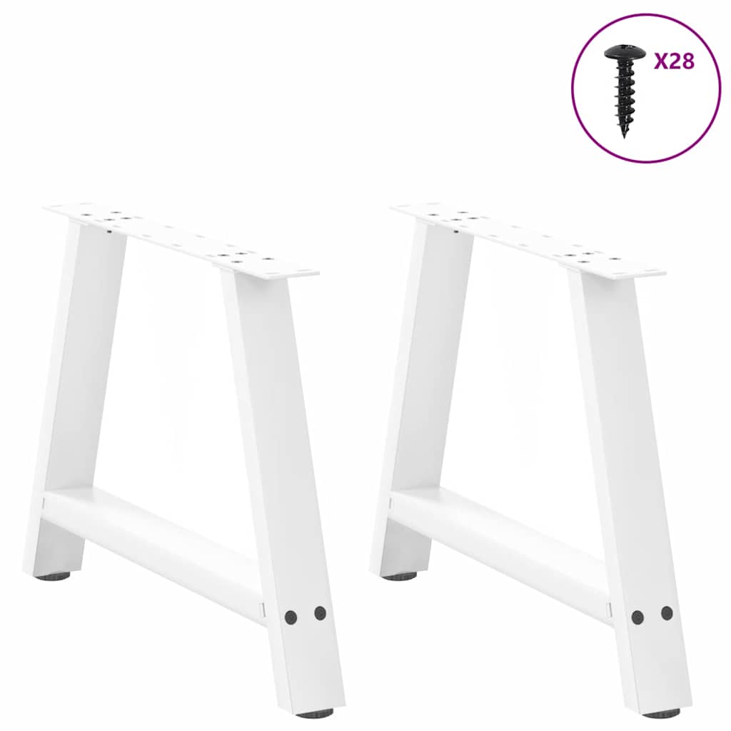 vidaXL Coffee Table Legs A-Shaped 2 pcs White 70x(42-43) cm Steel