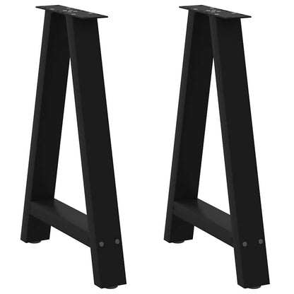 vidaXL Dining Table Legs A-Shaped 2 pcs Black 50x(72-73) cm Steel