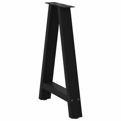 vidaXL Dining Table Legs A-Shaped 2 pcs Black 50x(72-73) cm Steel