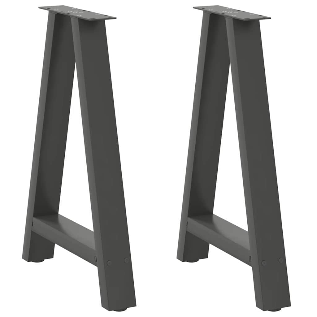 vidaXL Dining Table Legs A-Shaped 2 pcs Anthracite 50x(72-73) cm Steel