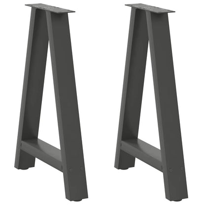 vidaXL Dining Table Legs A-Shaped 2 pcs Anthracite 50x(72-73) cm Steel