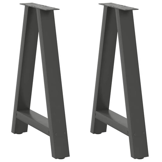 vidaXL Dining Table Legs A-Shaped 2 pcs Anthracite 50x(72-73) cm Steel