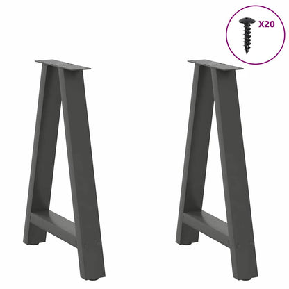 vidaXL Dining Table Legs A-Shaped 2 pcs Anthracite 50x(72-73) cm Steel