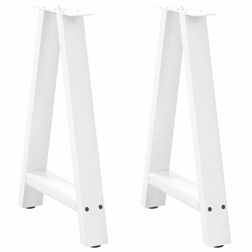 vidaXL Dining Table Legs A-Shaped 2 pcs White 60x(72-73) cm Steel