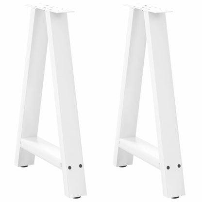 vidaXL Dining Table Legs A-Shaped 2 pcs White 60x(72-73) cm Steel