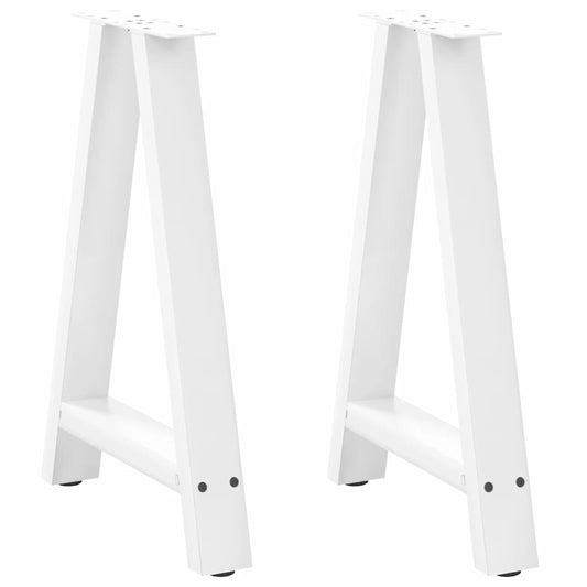 vidaXL Dining Table Legs A-Shaped 2 pcs White 60x(72-73) cm Steel