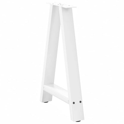 vidaXL Dining Table Legs A-Shaped 2 pcs White 60x(72-73) cm Steel