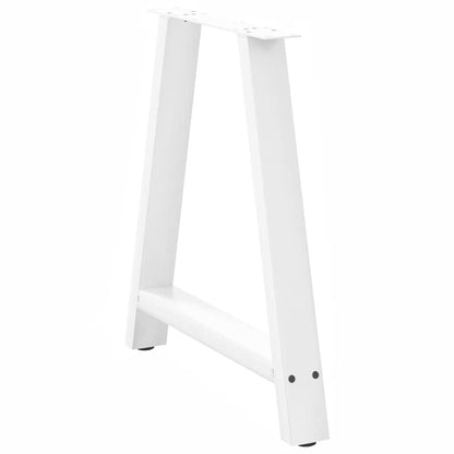 vidaXL Dining Table Legs A-Shaped 2 pcs White 70x(72-73) cm Steel