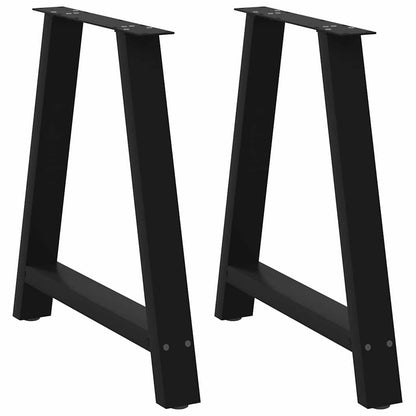 vidaXL Dining Table Legs A-Shaped 2 pcs Black 80x(72-73) cm Steel