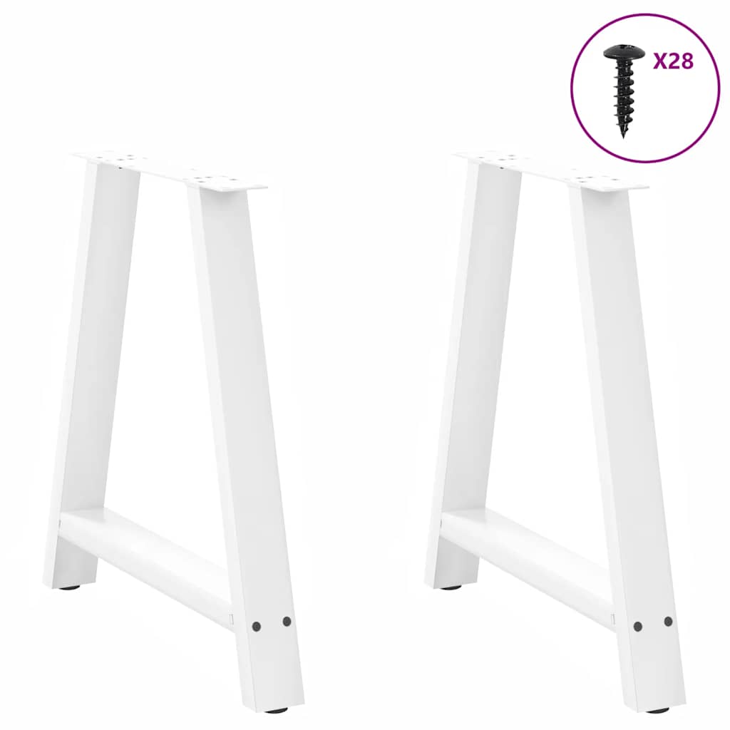 vidaXL Dining Table Legs A-Shaped 2 pcs White 80x(72-73) cm Steel