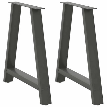 vidaXL Dining Table Legs A-Shaped 2 pcs Anthracite 80x(72-73) cm Steel
