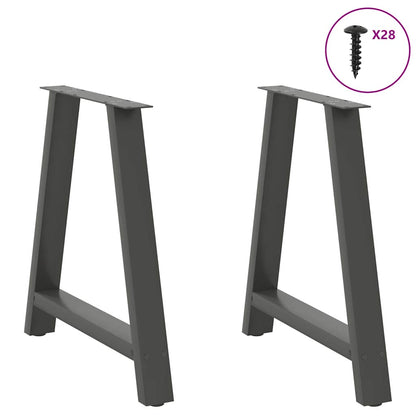 vidaXL Dining Table Legs A-Shaped 2 pcs Anthracite 80x(72-73) cm Steel