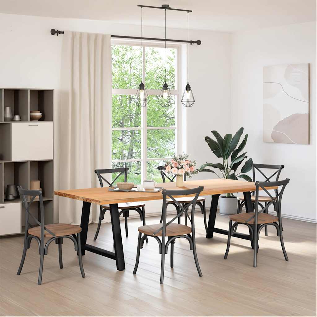 vidaXL Dining Table Legs A-Shaped 2 pcs Black 90x(72-73) cm Steel