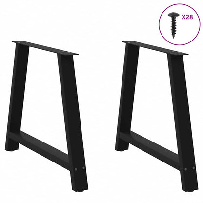 vidaXL Dining Table Legs A-Shaped 2 pcs Black 90x(72-73) cm Steel