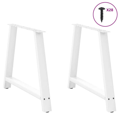 vidaXL Dining Table Legs A-Shaped 2 pcs White 90x(72-73) cm Steel