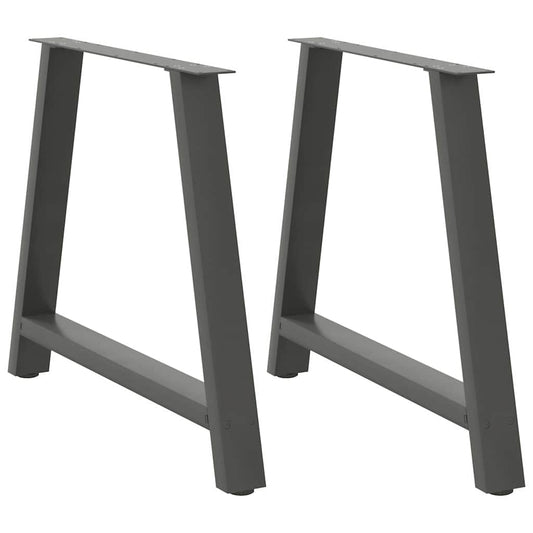 vidaXL Dining Table Legs A-Shaped 2 pcs Anthracite 90x(72-73) cm Steel