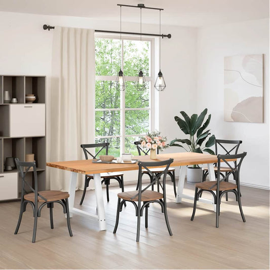 vidaXL Dining Table Legs A-Shaped 2 pcs White 100x(72-73) cm Steel