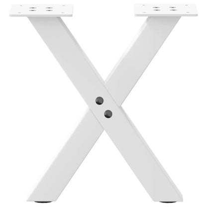 vidaXL Coffee Table Legs X-Shaped 2 pcs White 30x(30-31) cm Steel