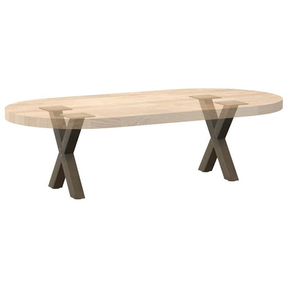 vidaXL Coffee Table Legs X-Shaped 2 pcs Natural Steel 30x(30-31) cm Steel