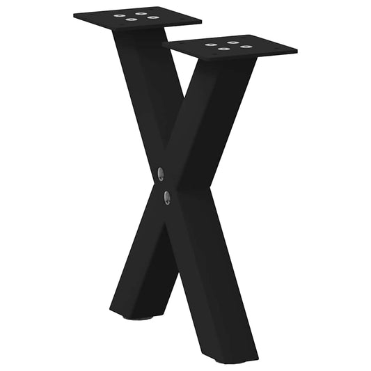 vidaXL Coffee Table Legs X-Shaped 2 pcs Black 37x(30-31) cm Steel
