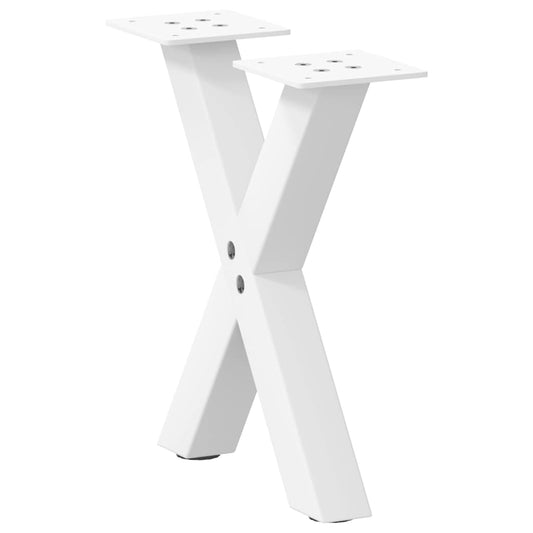 vidaXL Coffee Table Legs X-Shaped 2 pcs White 37x(30-31) cm Steel