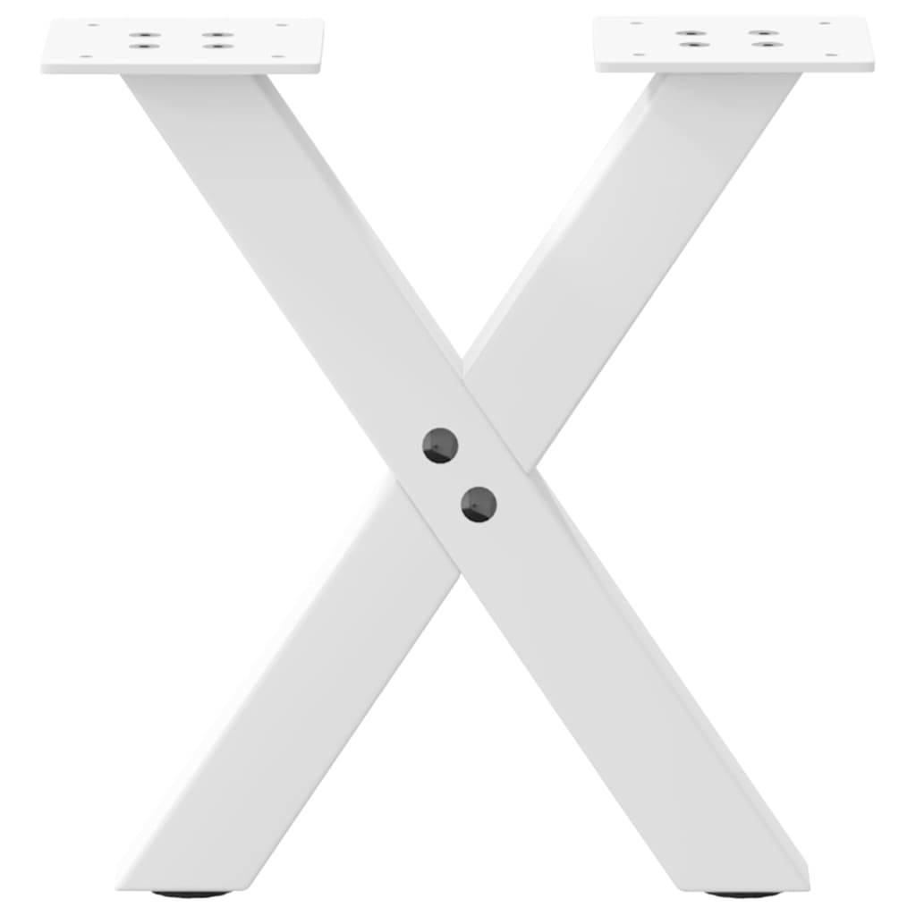 vidaXL Coffee Table Legs X-Shaped 2 pcs White 37x(30-31) cm Steel