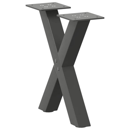 vidaXL Coffee Table Legs X-Shaped 2 pcs Anthracite 37x(30-31) cm Steel