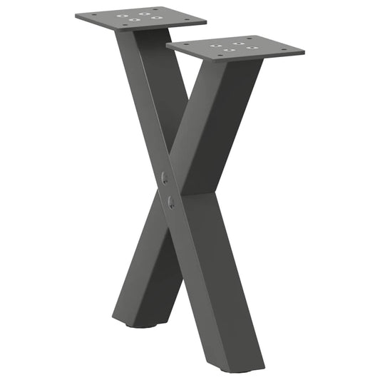 vidaXL Coffee Table Legs X-Shaped 2 pcs Anthracite 37x(30-31) cm Steel