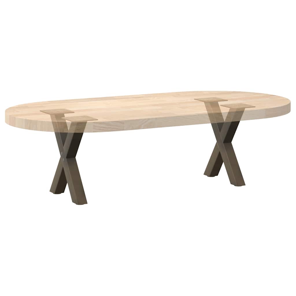 vidaXL Coffee Table Legs X-Shaped 2 pcs Natural Steel 37x(30-31) cm Steel