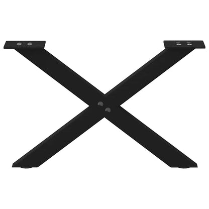 vidaXL Coffee Table Legs X-Shaped 2 pcs Black 50x(30-31) cm Steel