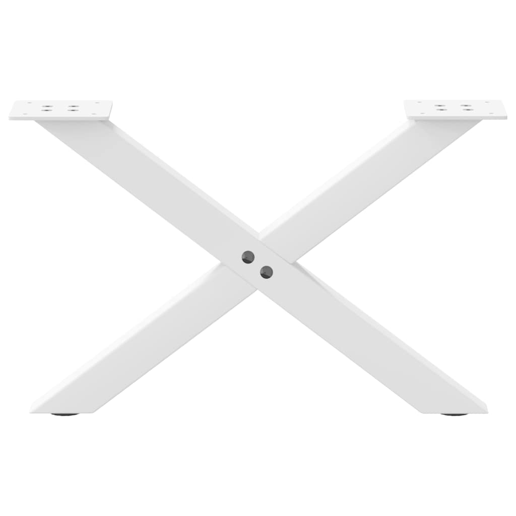vidaXL Coffee Table Legs X-Shaped 2 pcs White 50x(30-31) cm Steel
