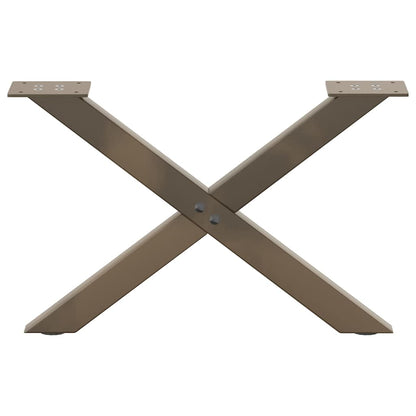 vidaXL Coffee Table Legs X-Shaped 2 pcs Natural Steel 50x(30-31) cm Steel