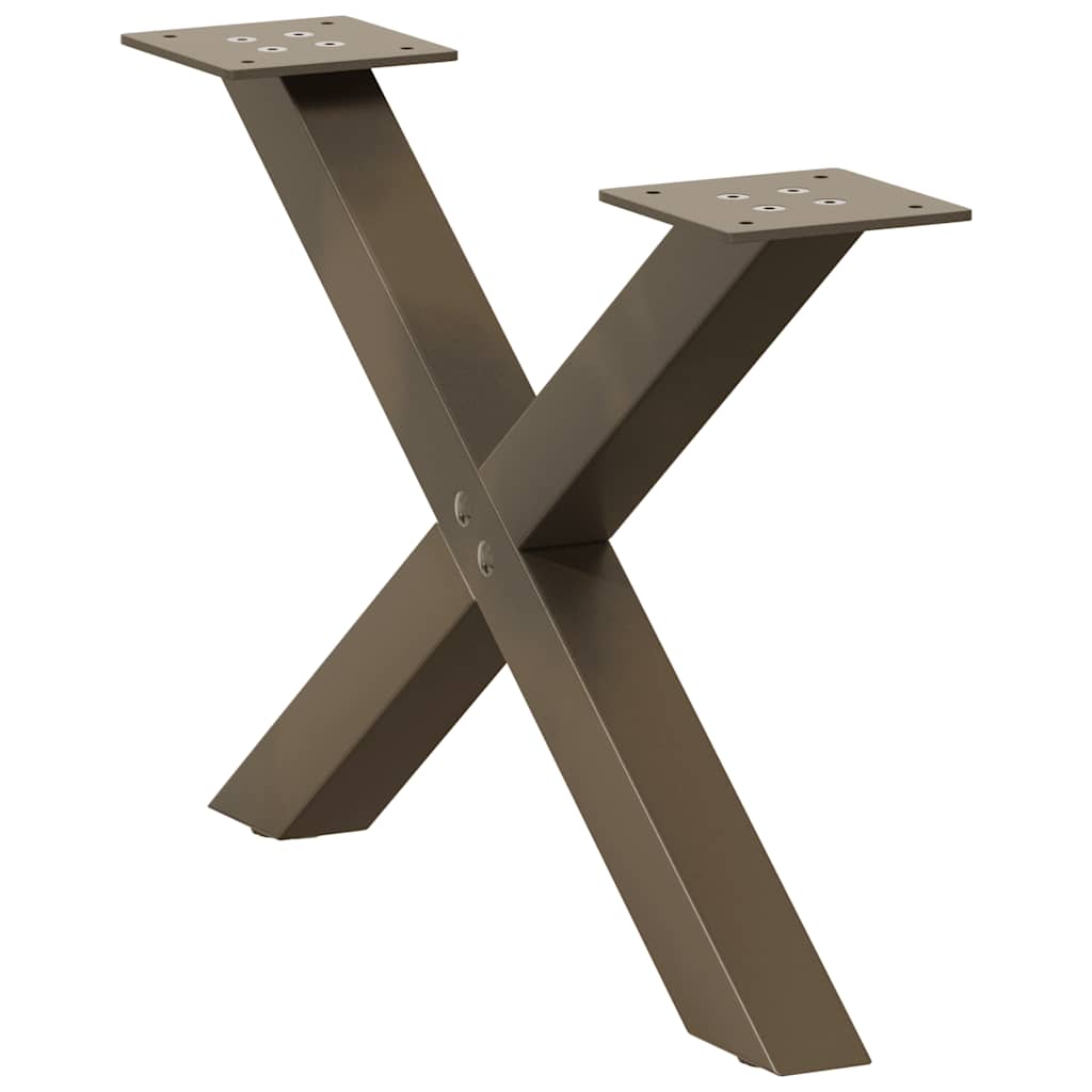 vidaXL Coffee Table Legs X-Shaped 2 pcs Natural Steel 50x(30-31) cm Steel