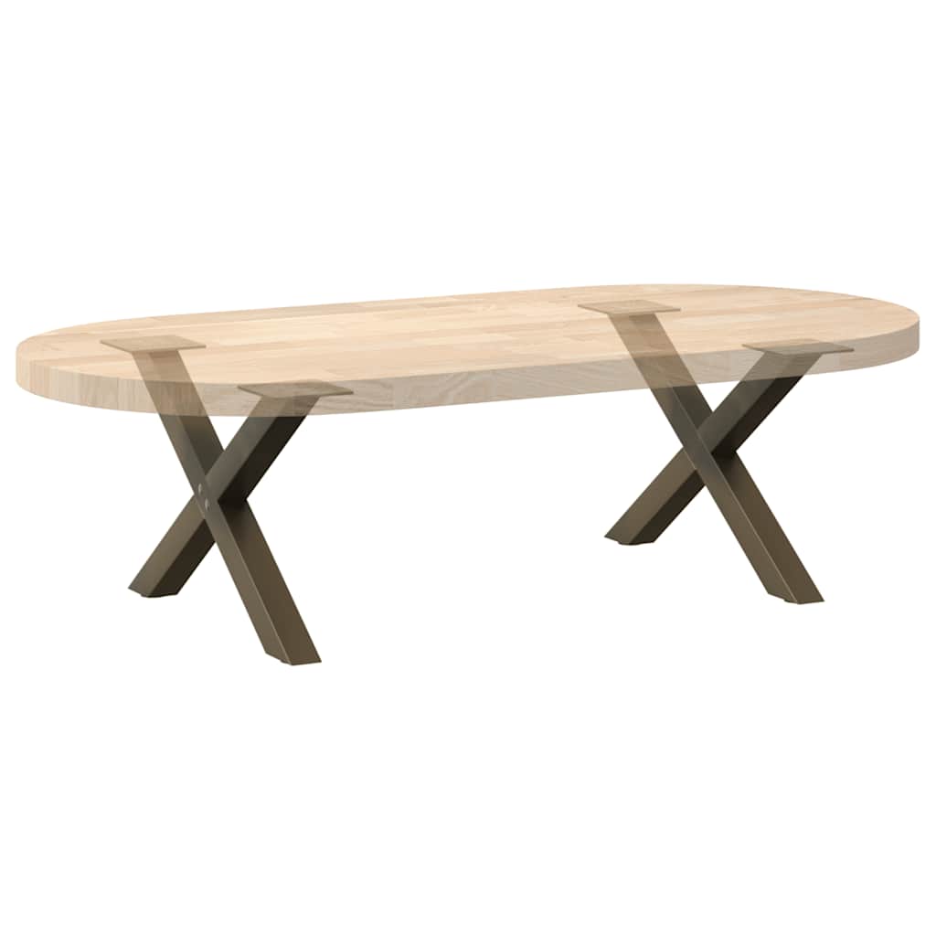vidaXL Coffee Table Legs X-Shaped 2 pcs Natural Steel 50x(30-31) cm Steel