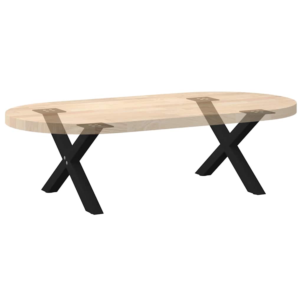 vidaXL Coffee Table Legs X-Shaped 2 pcs Black 60x(30-31) cm Steel
