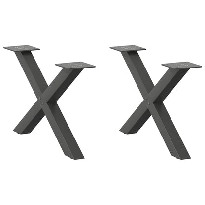 vidaXL Coffee Table Legs X-Shaped 2 pcs Anthracite 60x(30-31) cm Steel